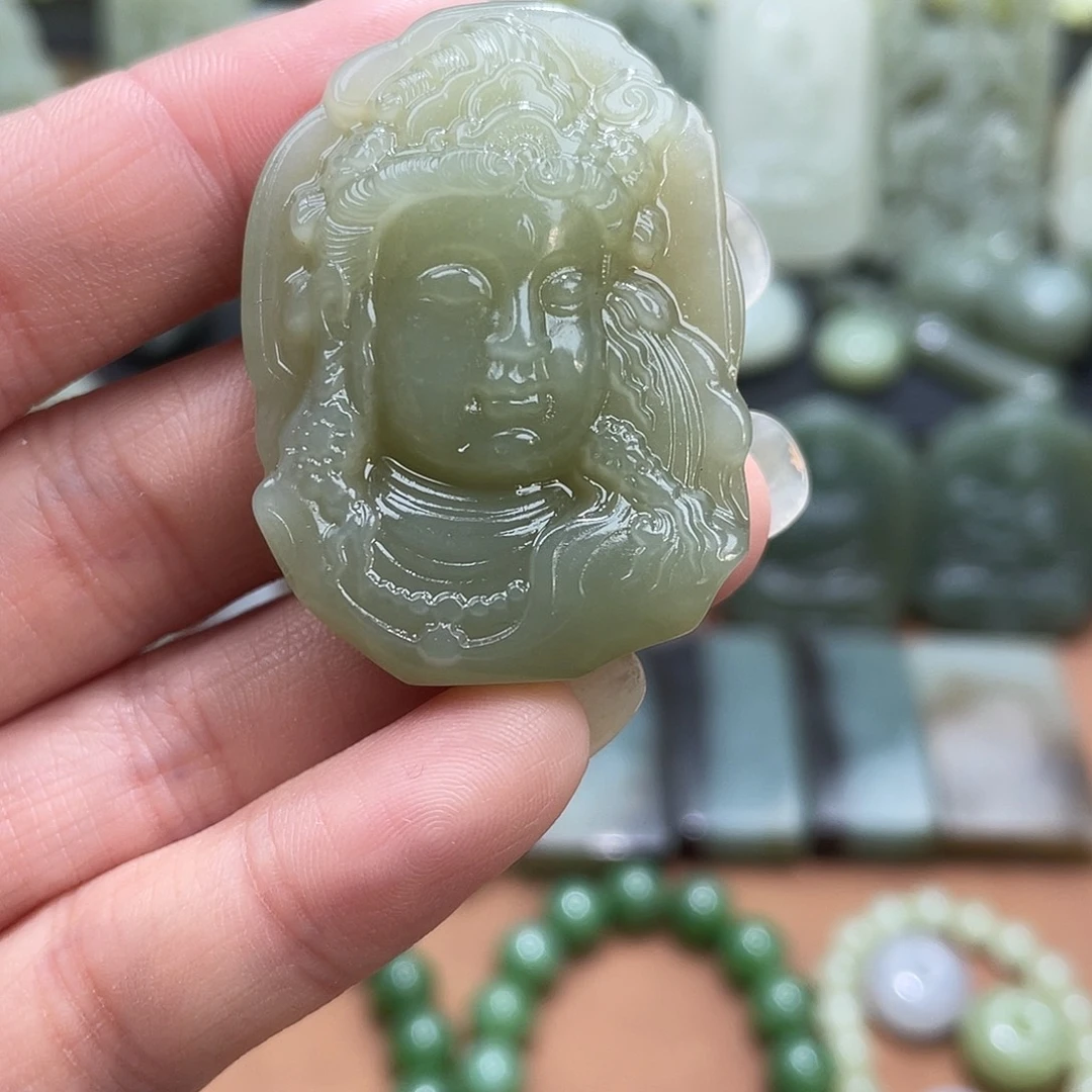 和田玉未镶嵌吊坠(不含链)