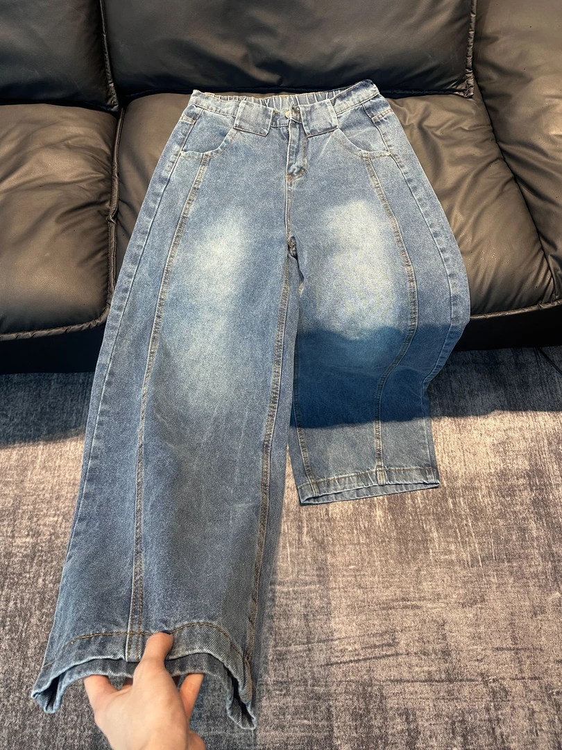 【桃子】清仓爆品解构弯刀牛仔裤男