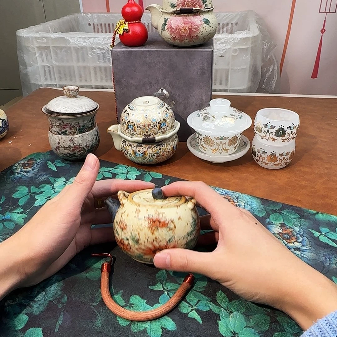 颜瓷闪购商品链接向日葵提梁壶