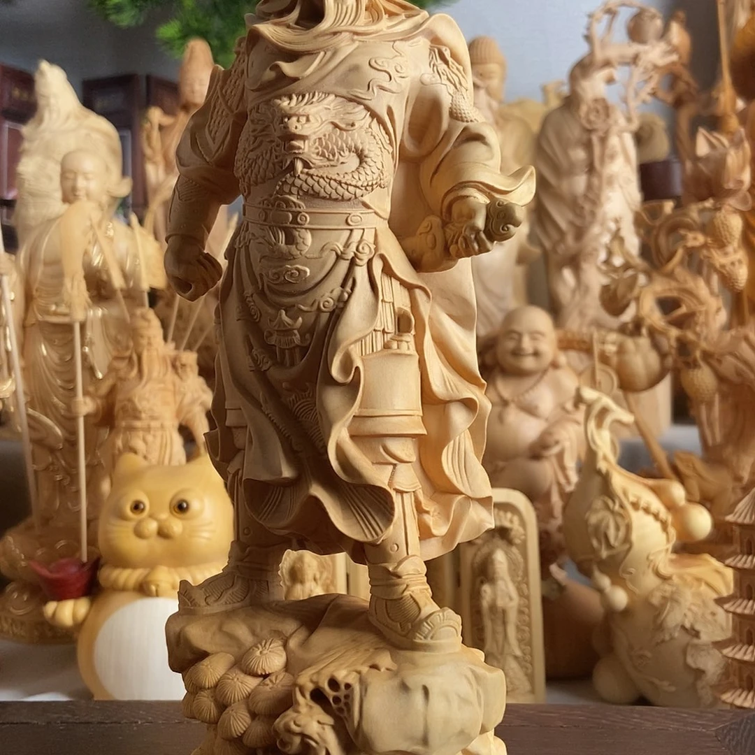 任***沅黄杨木小叶黄杨木雕关公23