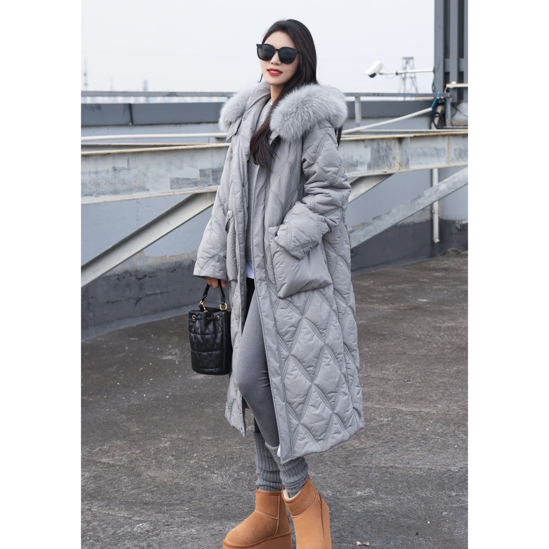 AMASS/阿玛施冬季citywarm热力感中长款连帽新雪丽发热服 5400834