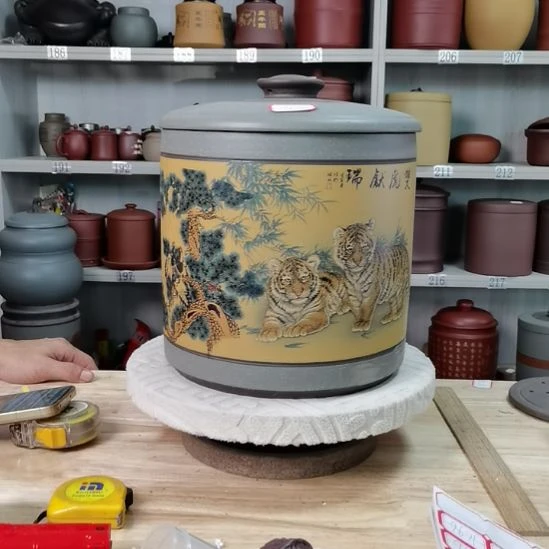 紫砂茶叶罐正品八饼装茶叶罐9690