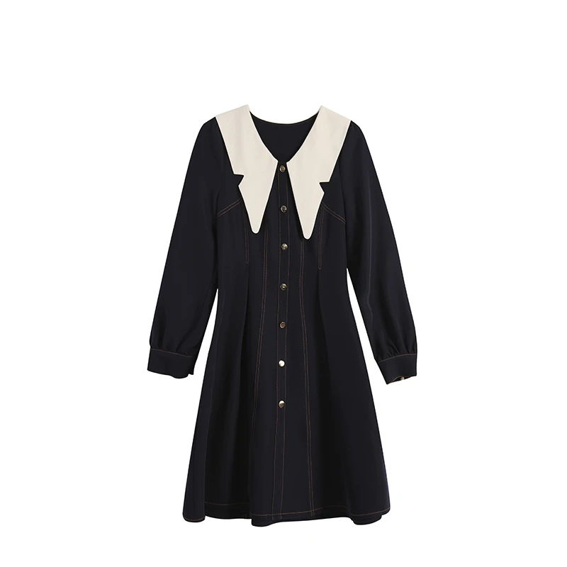 藏青色长/短款连衣裙ZL53859