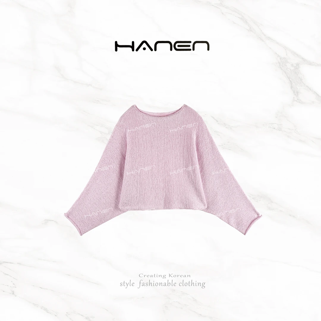 韩恩【QIANA】初恋 宽松圆领针织短毛衣qianw07