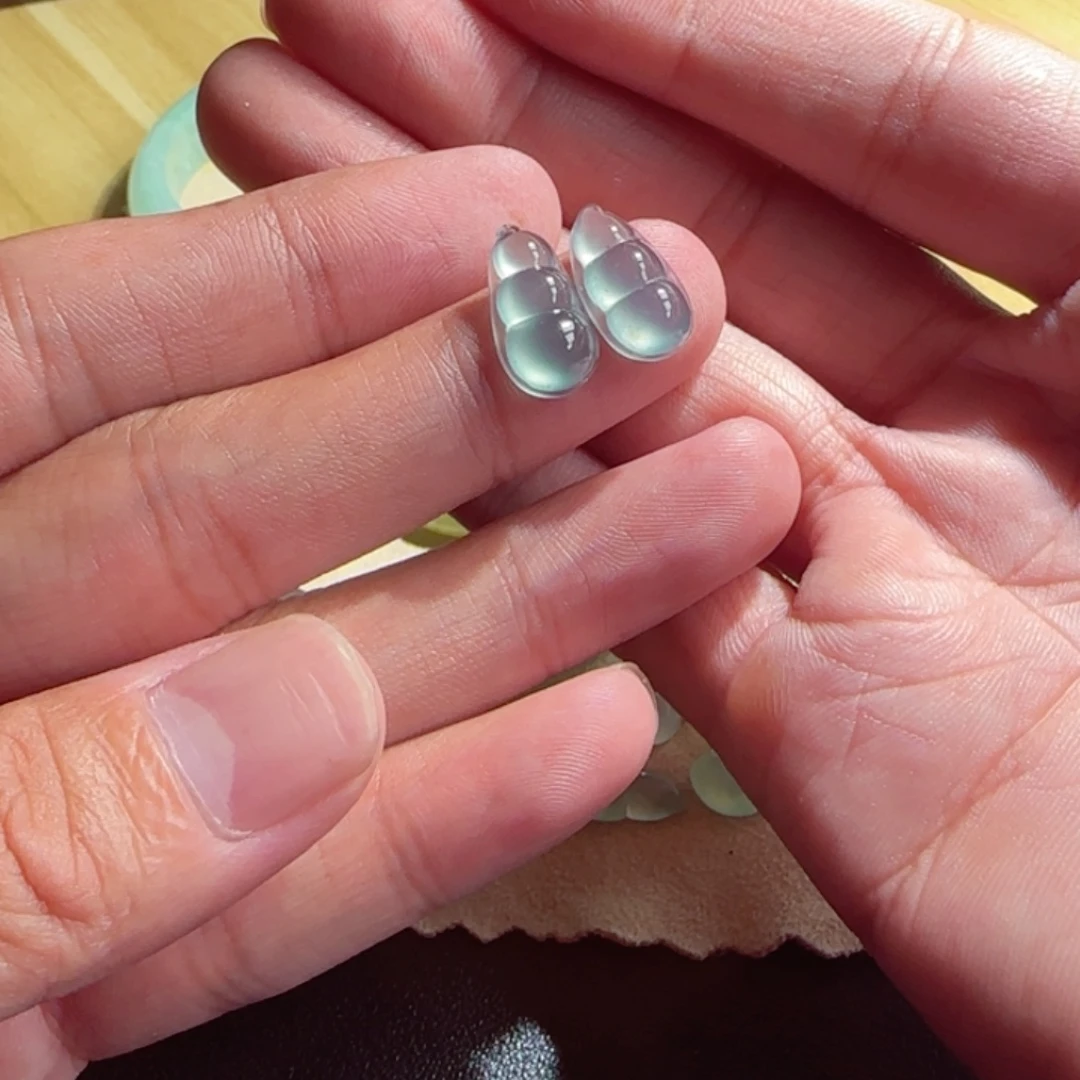 汤***圆定制翡翠未镶嵌天然翡翠福豆