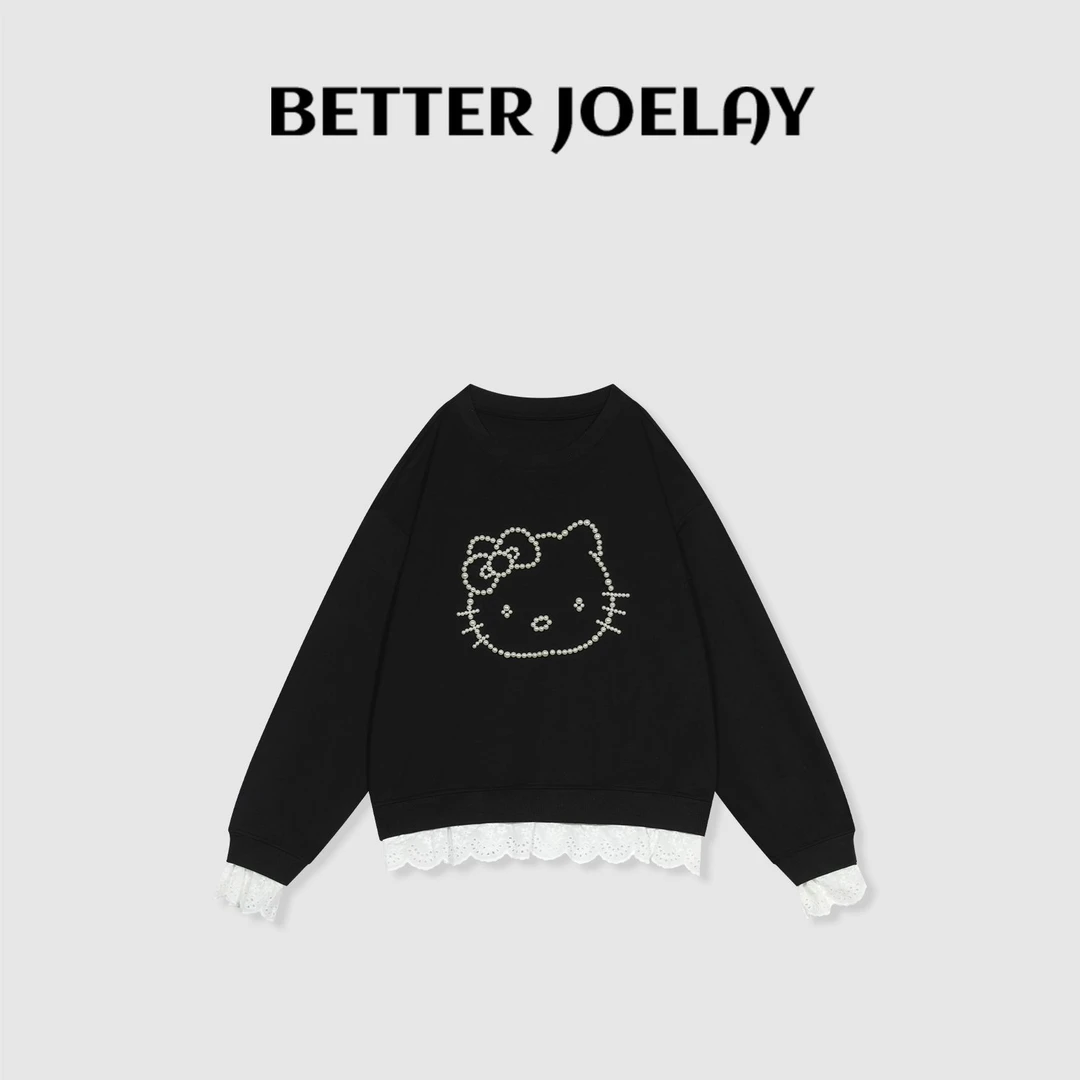 BETTERJOELAY -加绒【凯蒂蕾丝】时尚套头百搭卫衣少女风GG0288