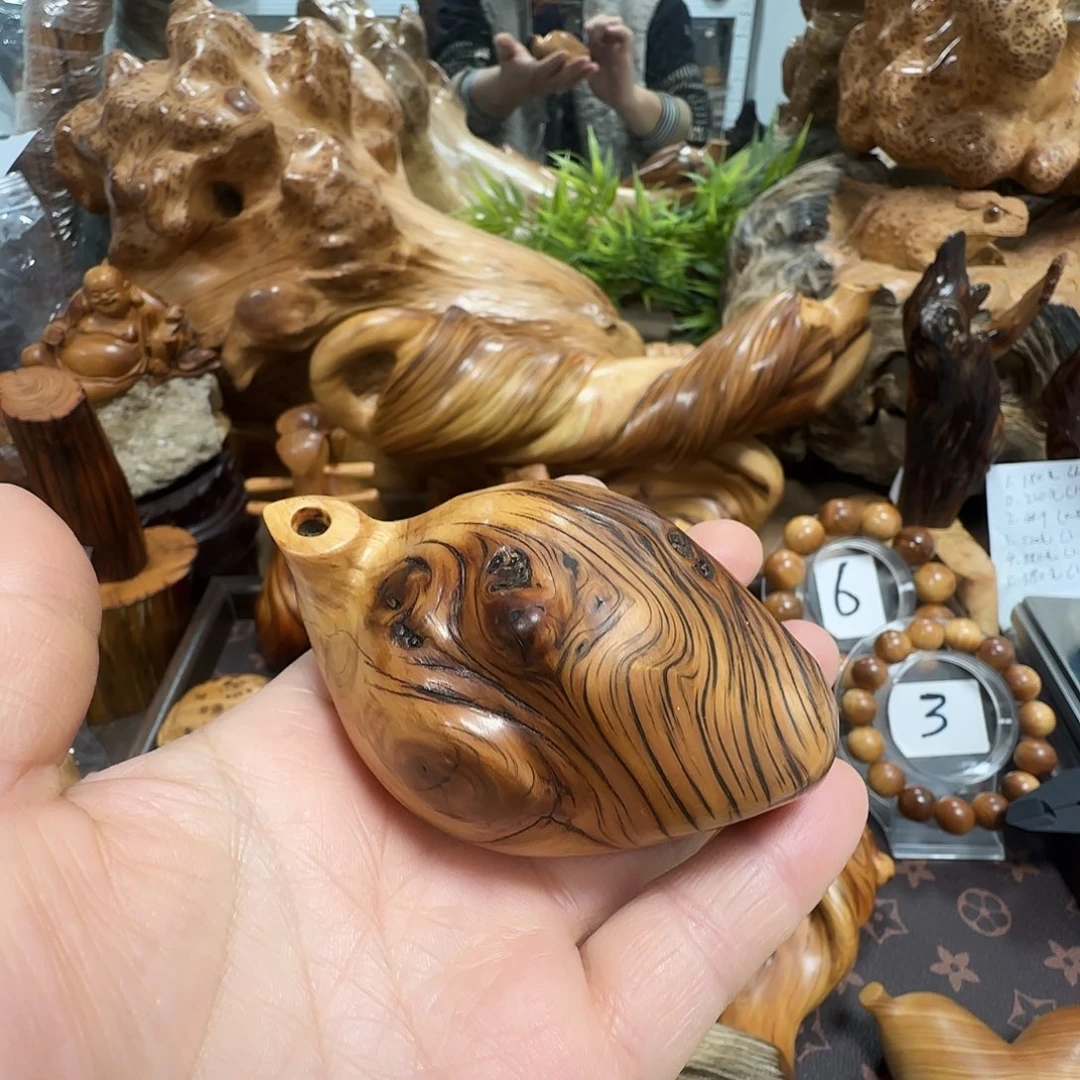 柏木（崖柏）太行崖柏陈化黑油虎皮纹把把壶