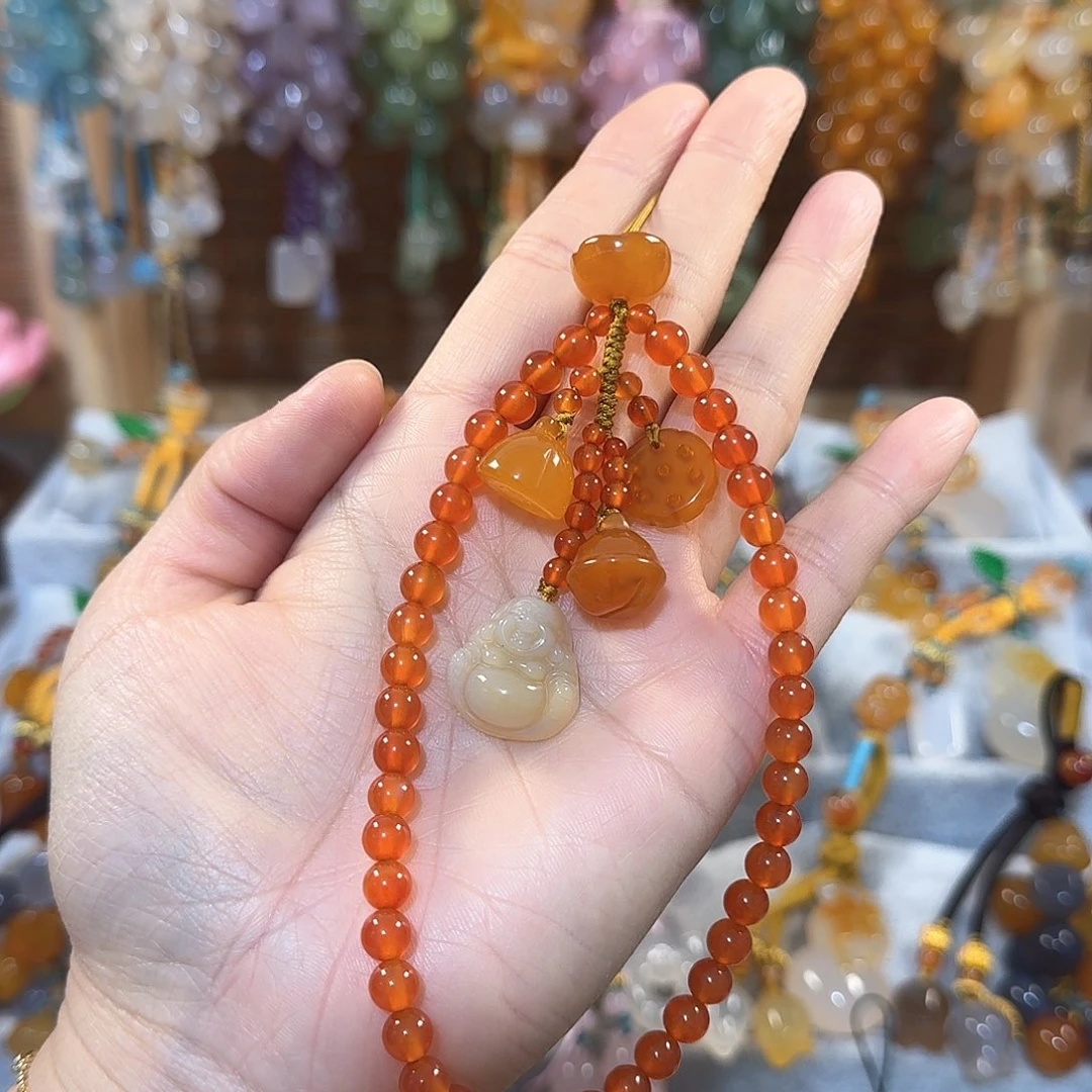 玛瑙/玉髓手机挂件未镶嵌