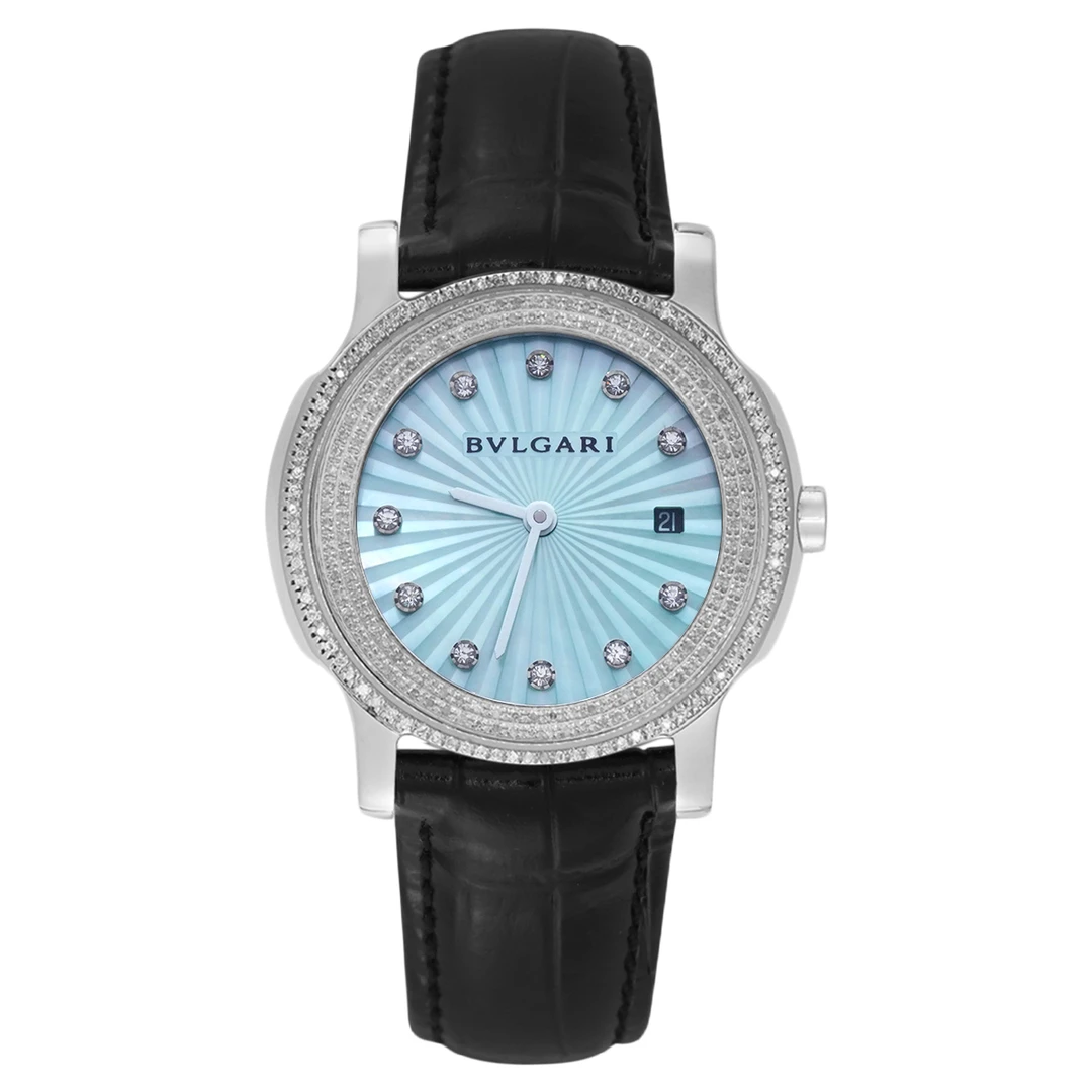 99新 BVLGARI/宝格丽 SOLO TEMPO系列29mm后钻腕表/WHT025252