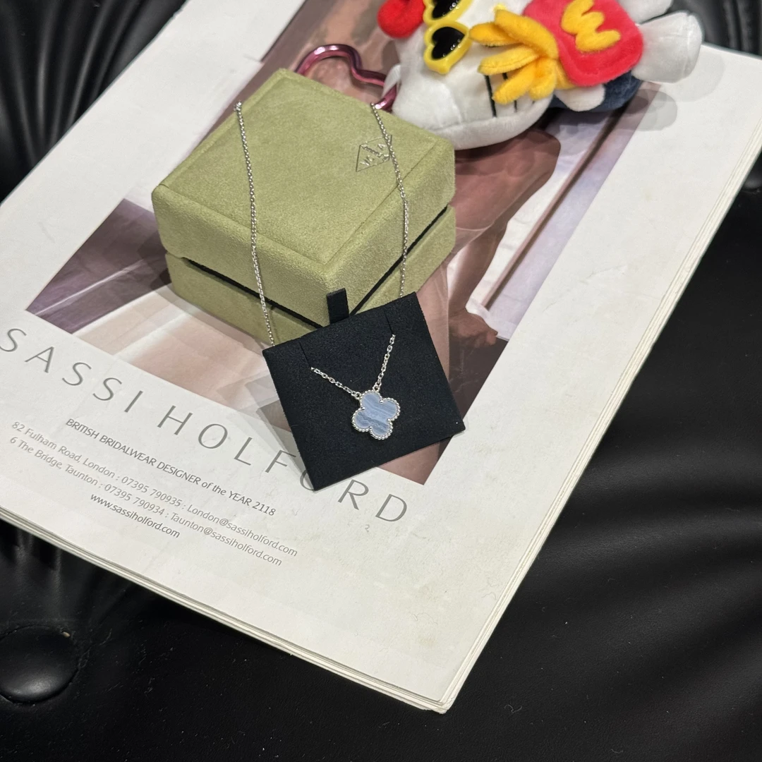 99新 梵克雅宝 VCA 梵克雅宝中号紫玉髓项链18k白金