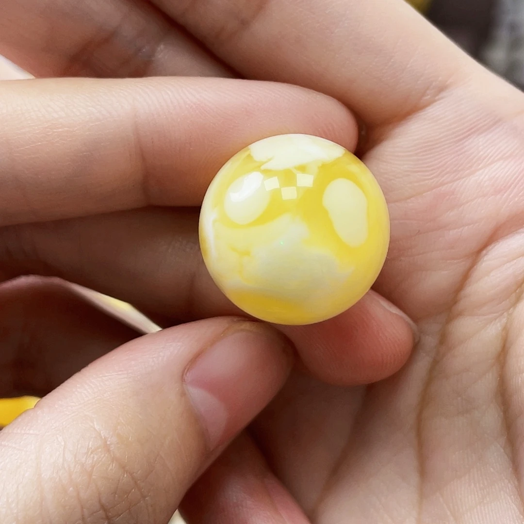 未镶嵌琥珀珠宝奇石19.1mm金瓷白溶洞妖花