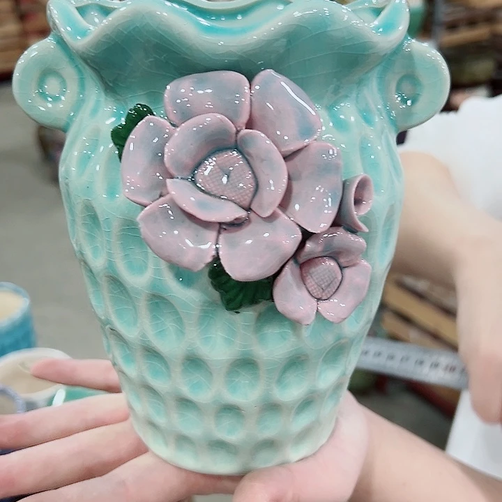 有孔.凑满10元发货多肉陶瓷花盆！