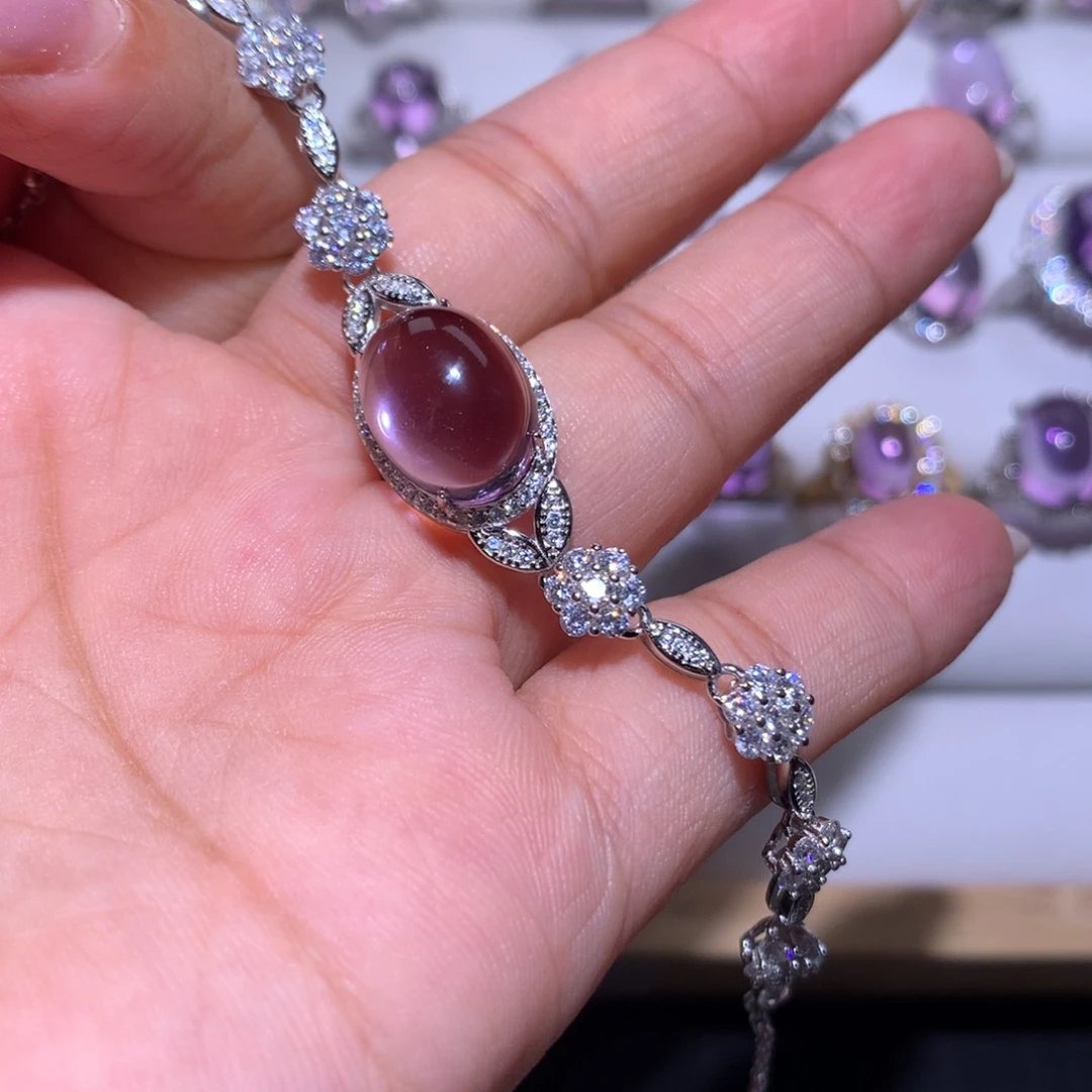 【闪购商品】水晶戒指银S925镶嵌紫**丁戒指