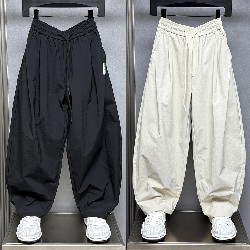 夏季新款美式裤子潮流百搭弯刀裤简约设计垂感直筒裤男女款休闲裤