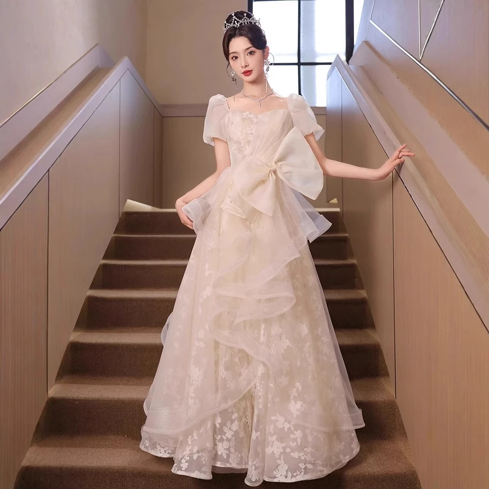 香槟色晚礼服裙轻奢小众宴会女气质长款2025新款学生艺考晚礼服