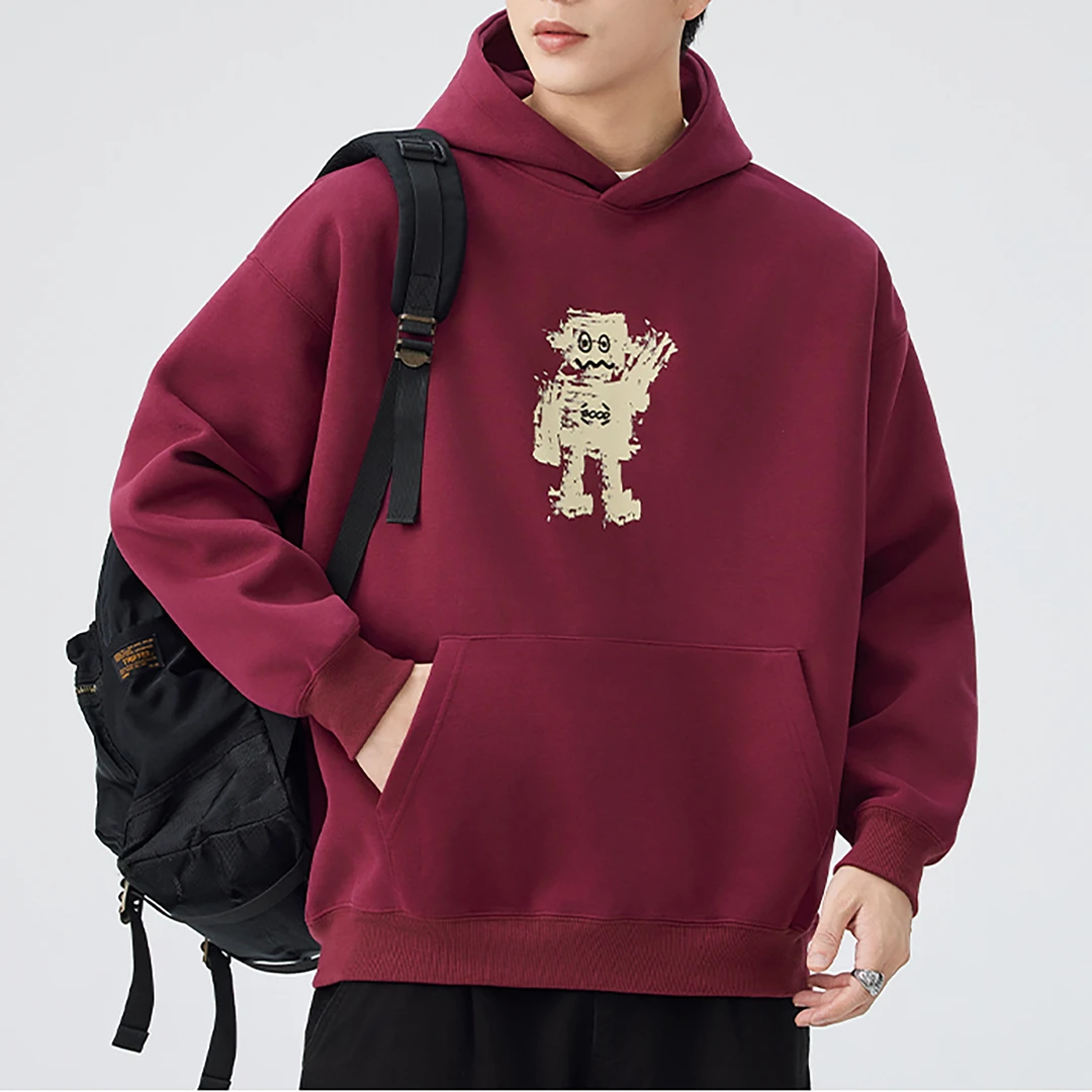 GS新款秋冬季男装连帽卫衣宽松休闲百搭长袖上衣时尚潮牌外套衣服