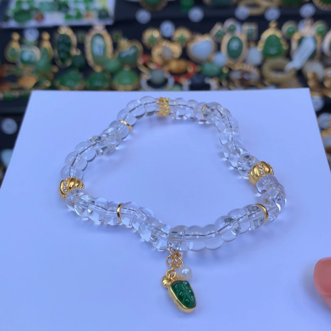 银S925镀金镶嵌手串水晶