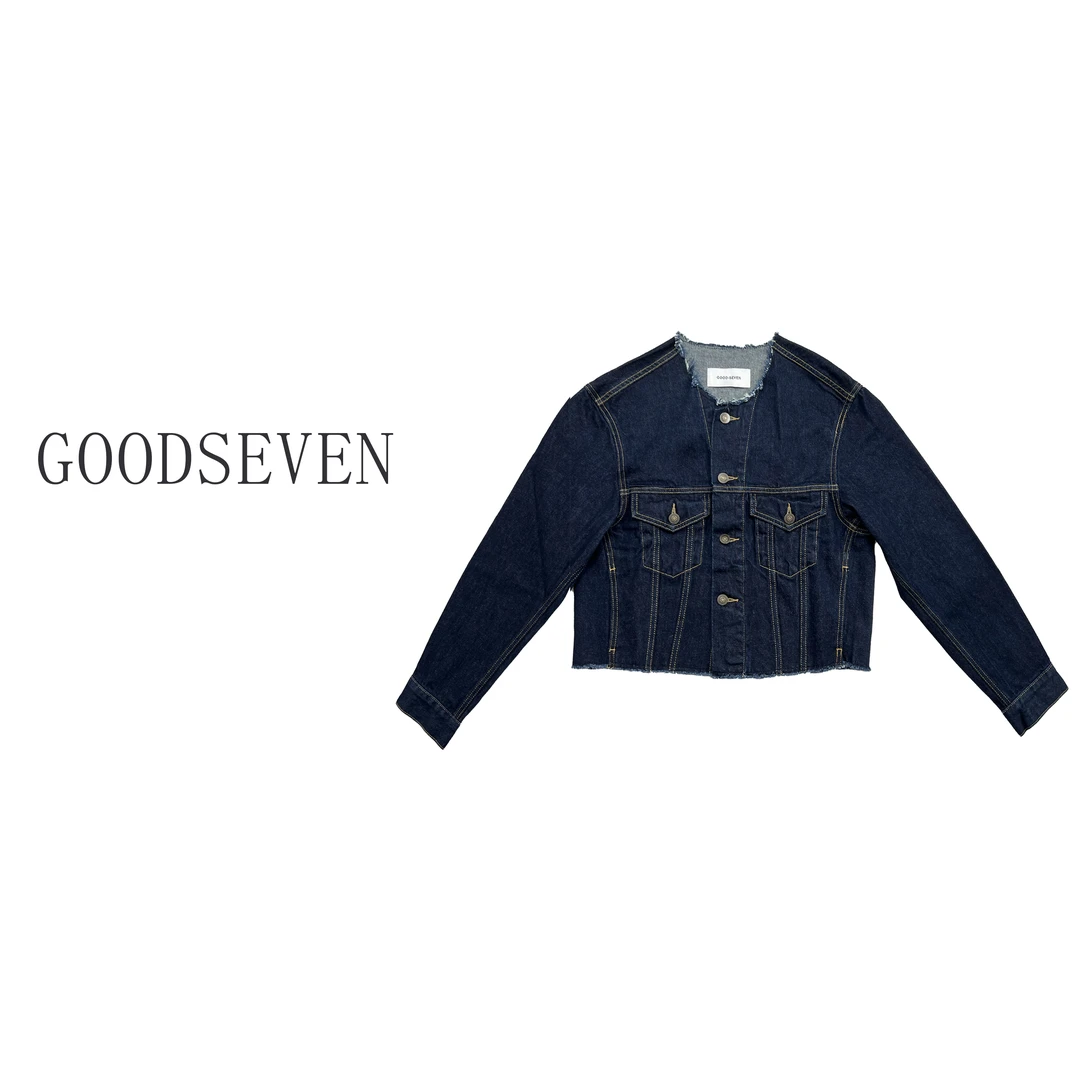 短款牛仔衣设计师短外套常规款宽松型拼接休闲洗W-NZY2023-779
