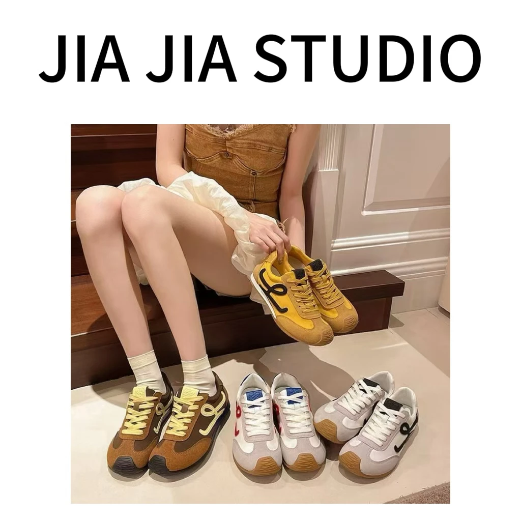 嘉嘉推荐#518【早春款】系带拼色休闲运动德训鞋
