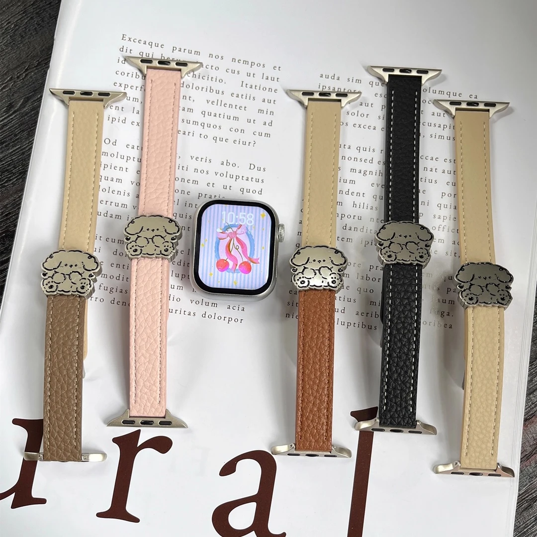 小狗荔枝纹磁吸扣表带苹果华为小米手环10iwatchS10/9/8手表表带