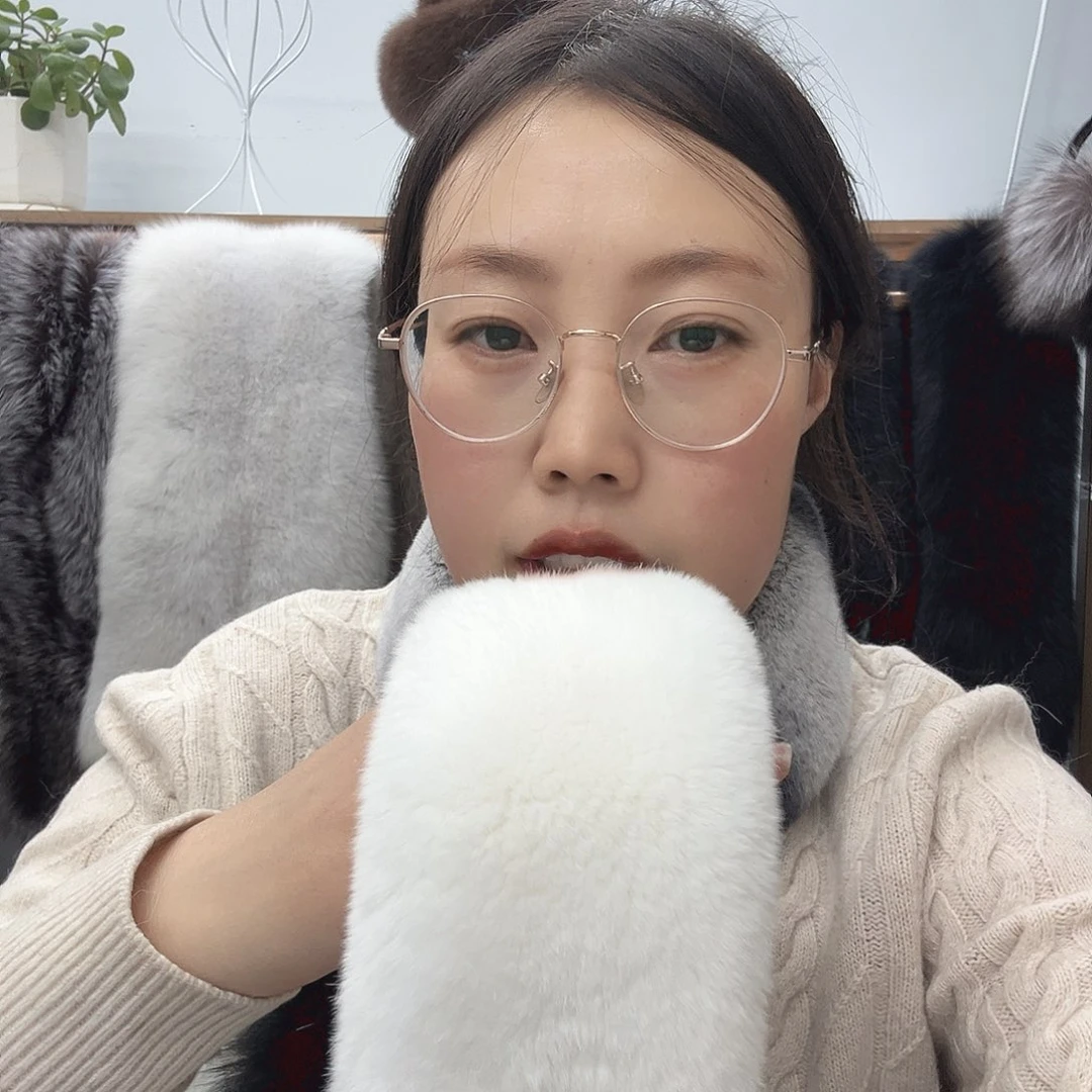 毛***毛三醋酯纤维真皮真毛兔毛围脖