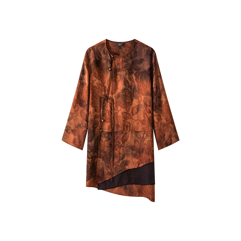 朱总原创檀绣天工新中式上衣女士2025国风中长款长袖衬衣XZS042T