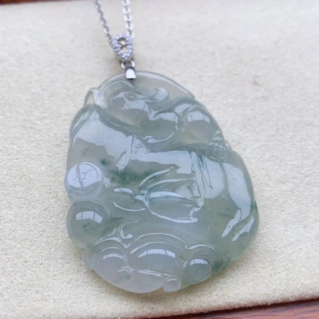 翡翠银S925镶嵌颈饰吊坠38