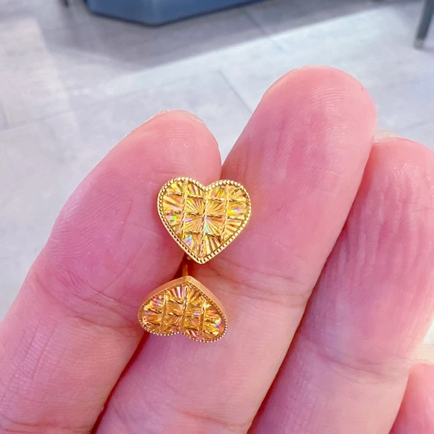 炫彩冰钻爱心水贝柜台现货黄金足金999财富金条悦己好物E