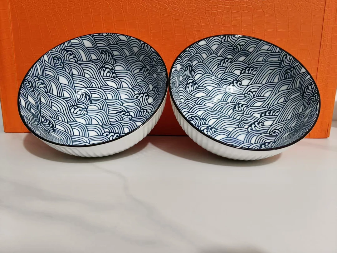 景德镇高温陶瓷八寸大两个汤碗