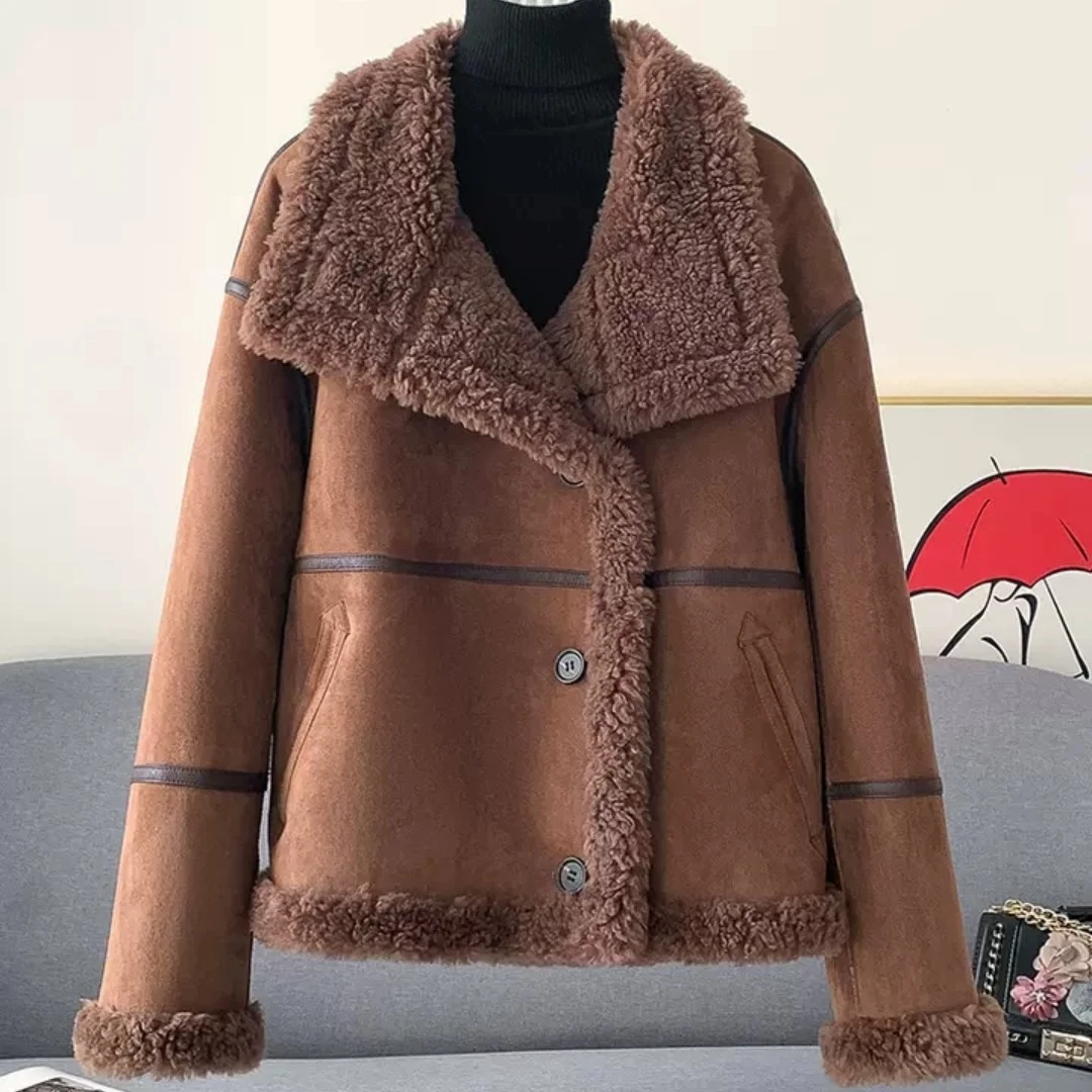 2024年女款加绒加厚时尚百搭款短外套，特价款以直播间为准