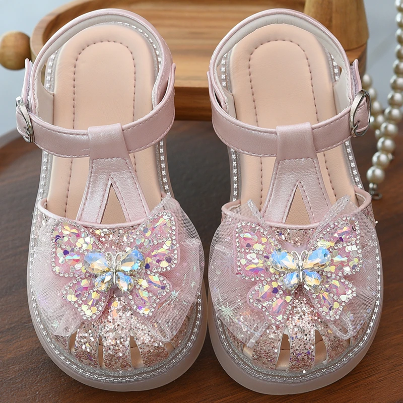 真皮女童凉鞋轻便小女孩童鞋2025夏季新款包头洋气女鞋儿童公主鞋