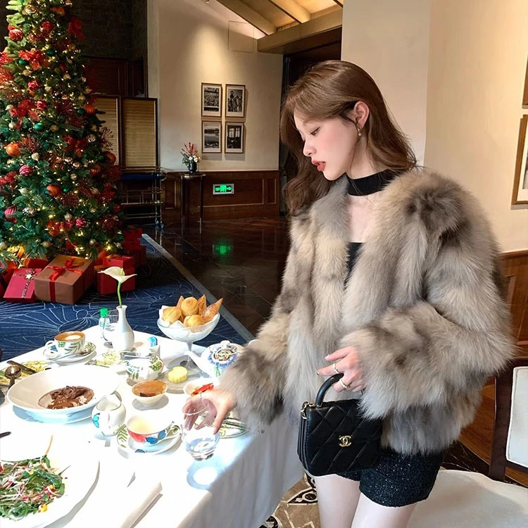 海宁环保龙纹毛毛仿皮草外套女秋冬高级感气质名媛宽松毛茸茸上衣