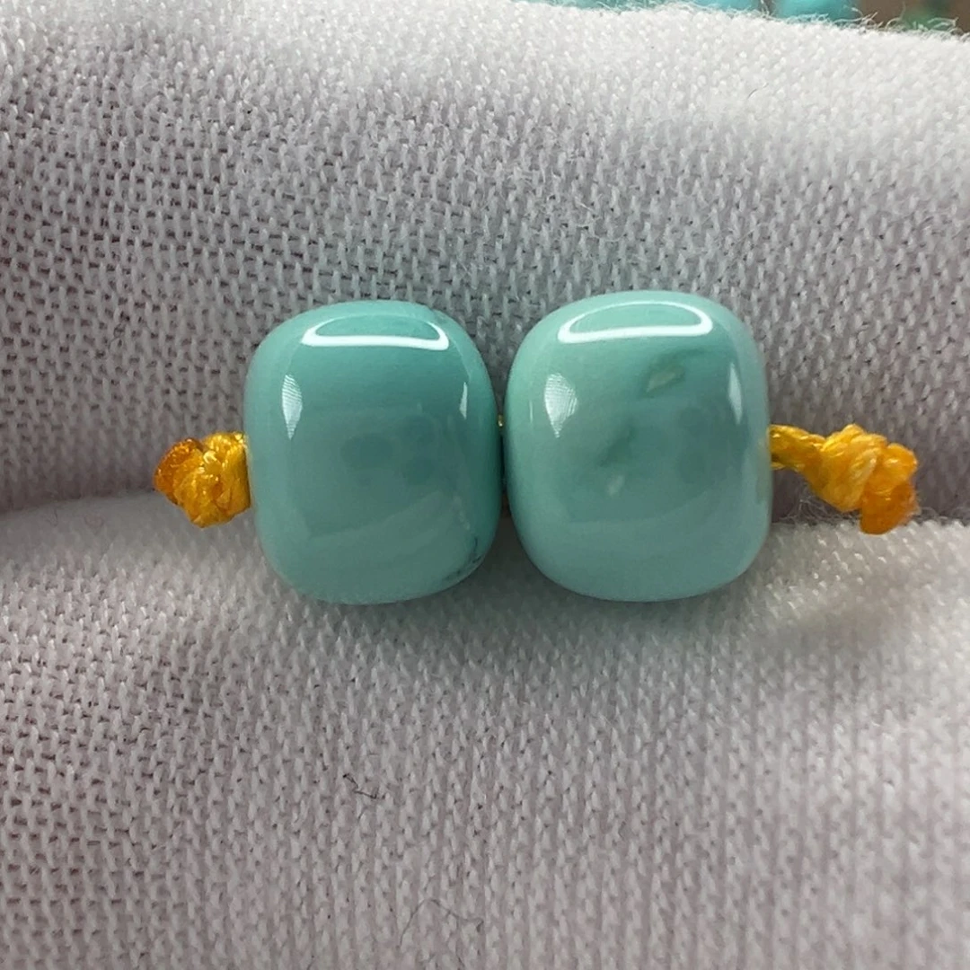 未镶嵌绿松石老型对珠 7.8mm