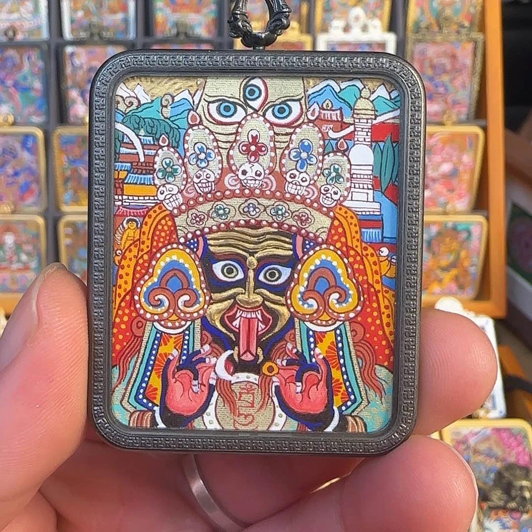 吊坠纯手绘扎基拉姆热贡唐卡