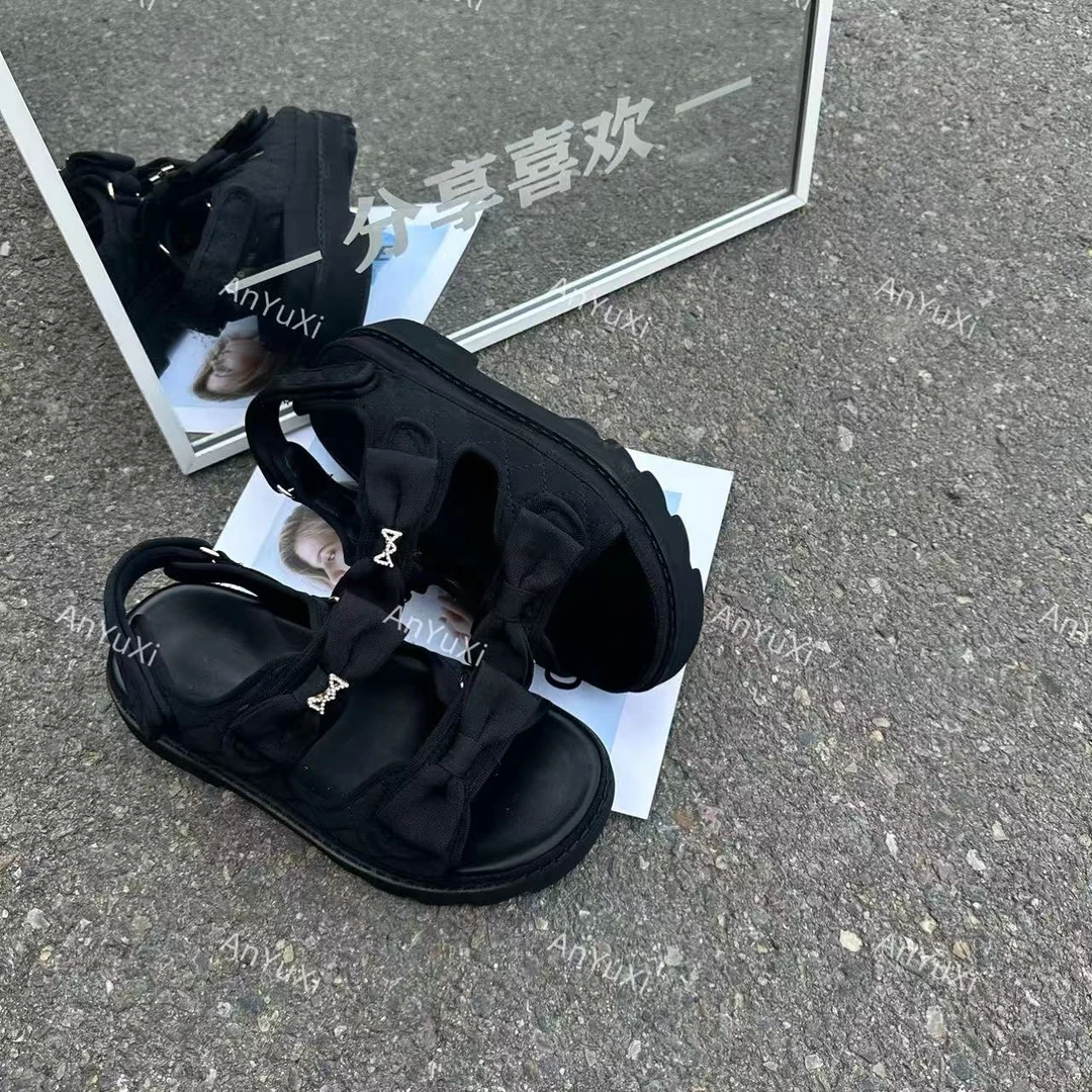 香香系列-蝴蝶结华夫格凉鞋888931【K66】