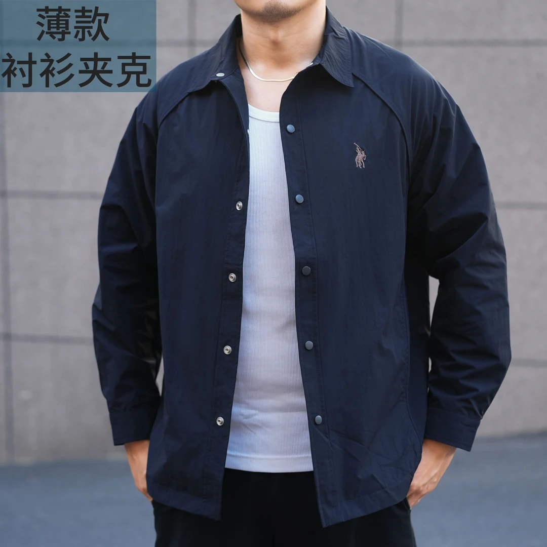 衬衫百搭夹克休闲秋季翻领韩版长袖刺绣简约复古外套2025新款