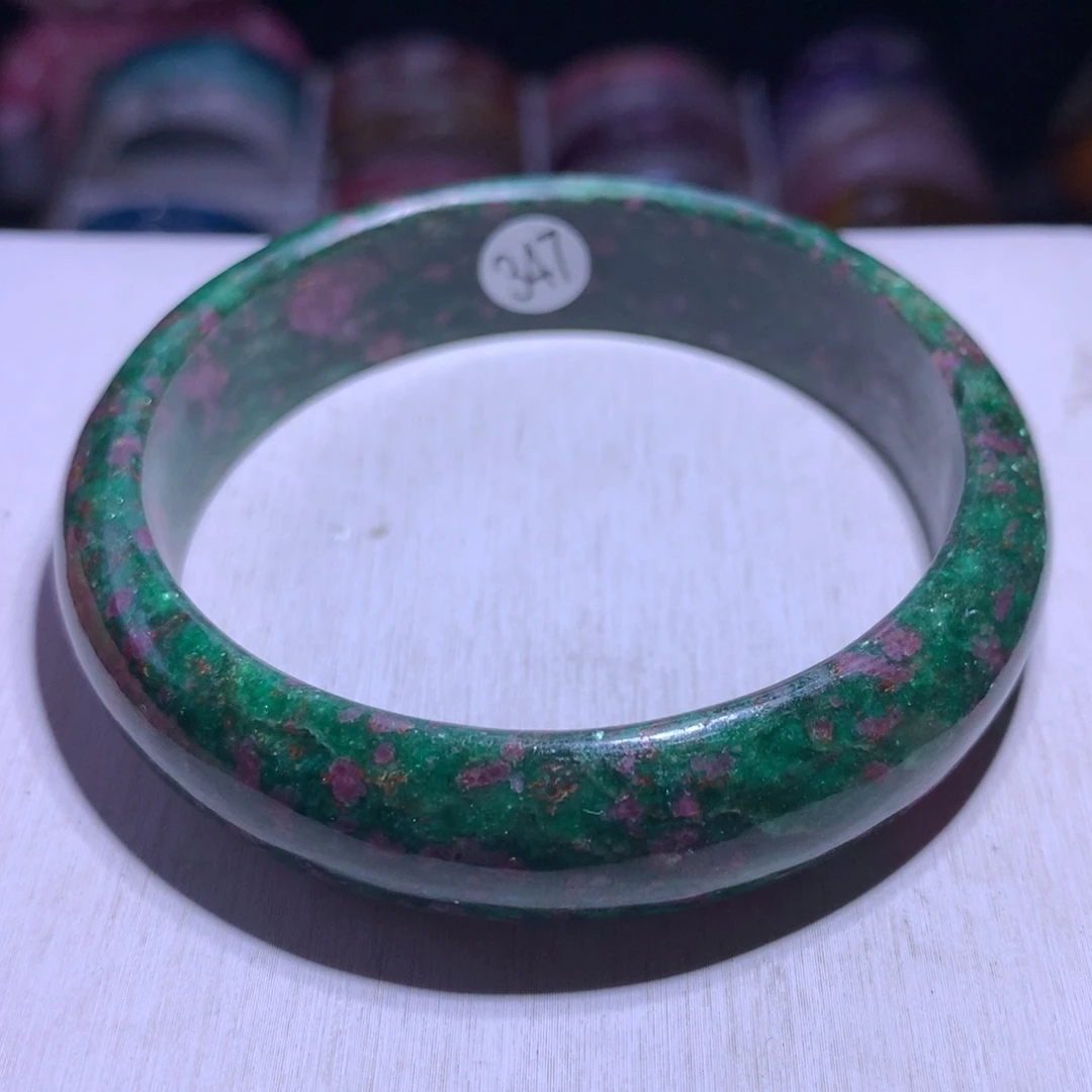 银S925镶嵌手镯水晶红绿宝61.4圈347