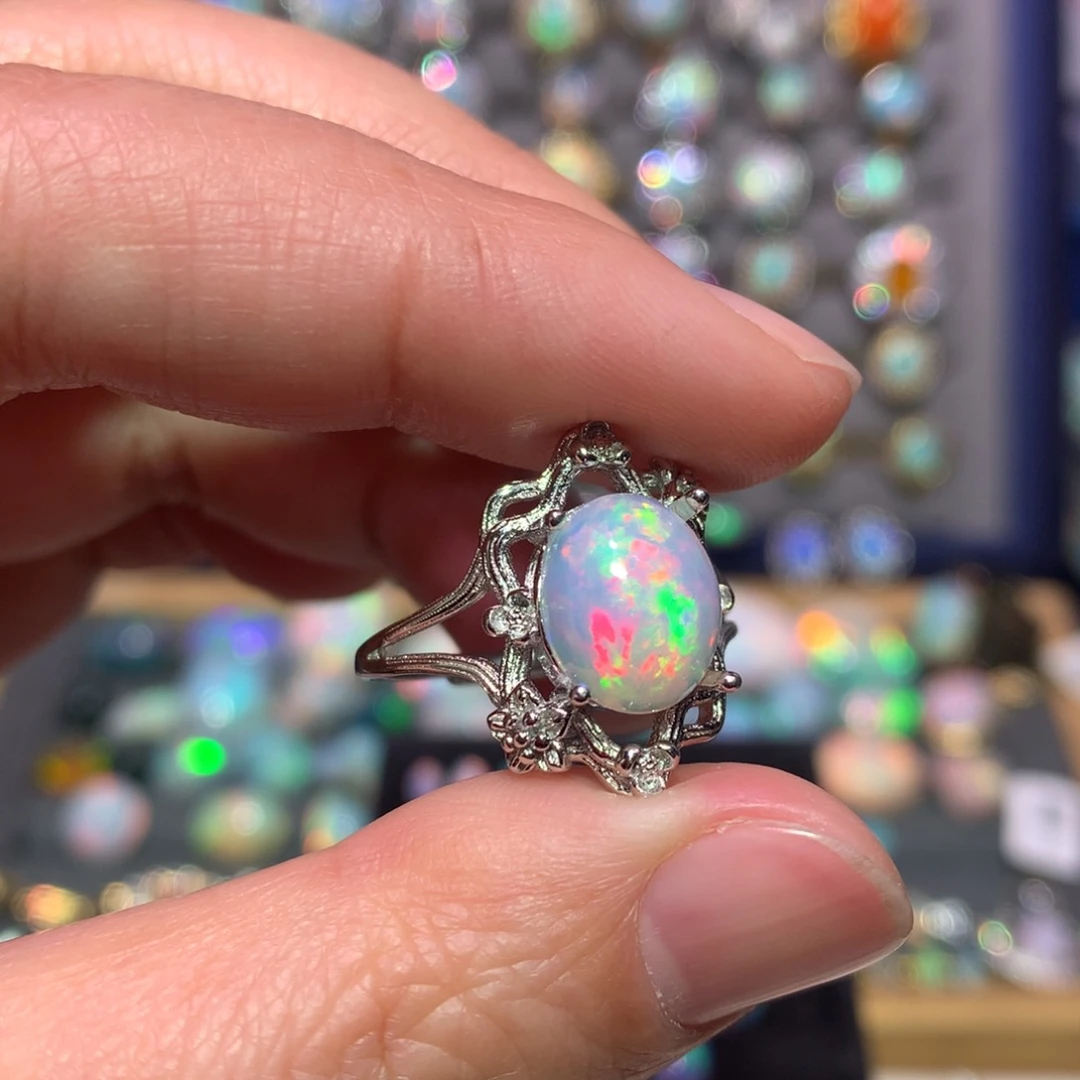 银S925镶嵌欧泊戒指款式