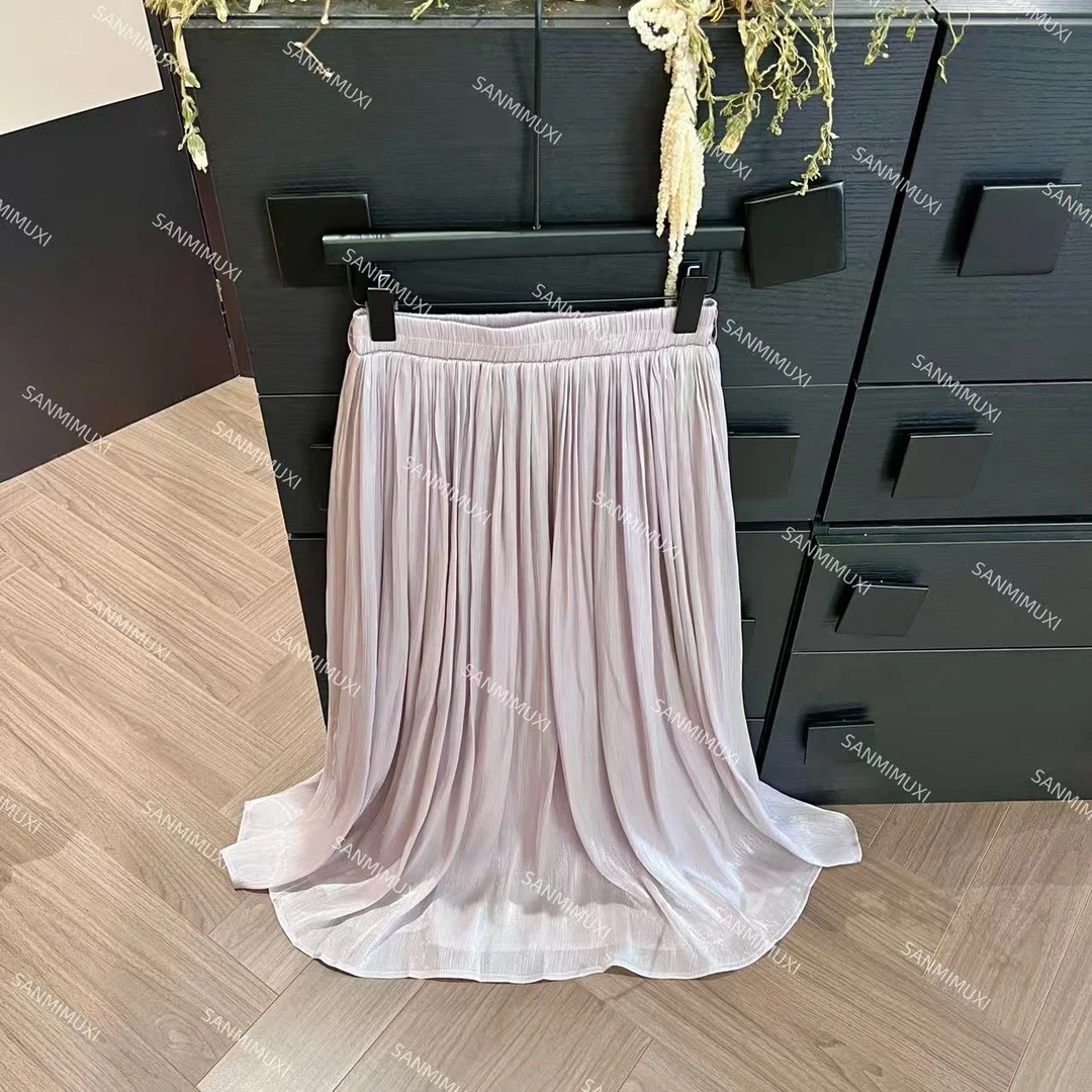 SANMI/叁米  【流光香芋紫】松紧腰头半身长裙 25515