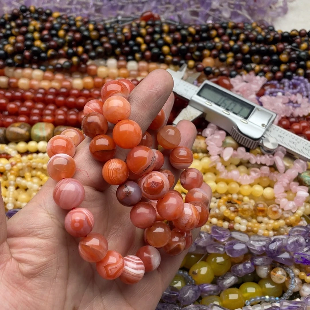 玛瑙/玉髓珠宝半成品未镶嵌一条装12-13mm波斯湾玛瑙手串