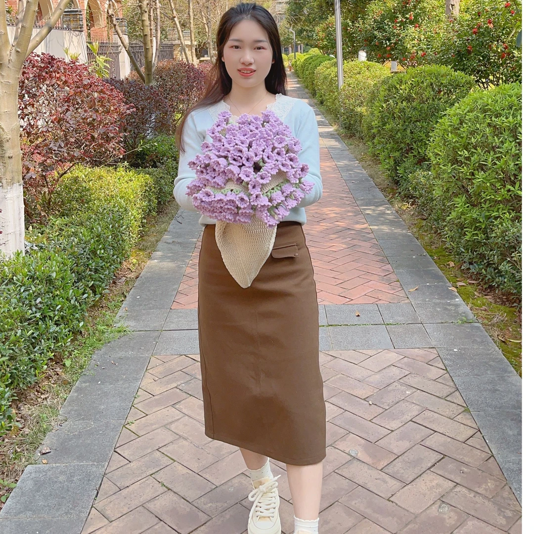（非成品）爆款铃兰花毯子钩织材料包DIY盖毯大花束桌布创意礼物