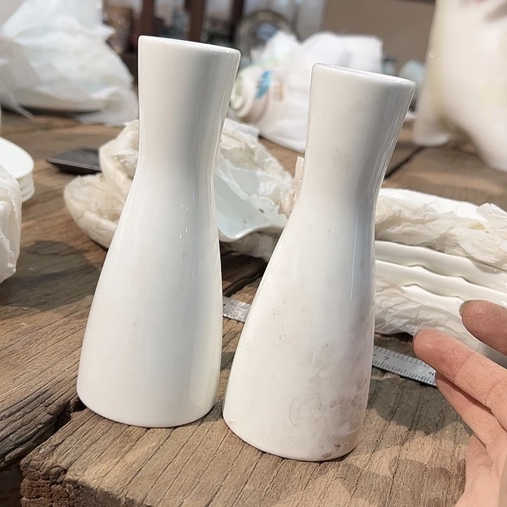 库存尾货骨瓷瓶一对