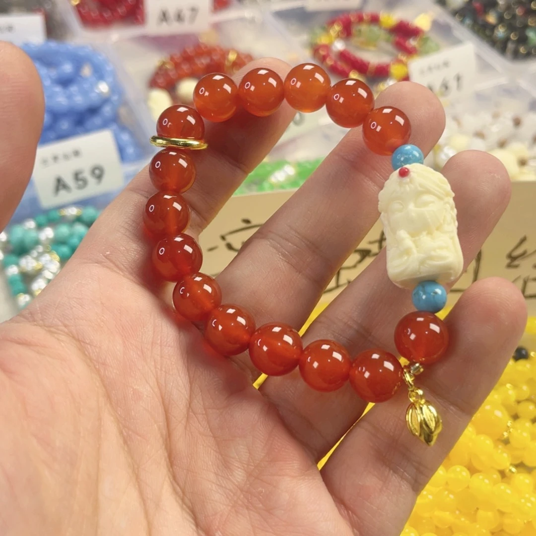 檀香紫檀（小叶紫檀）手串银S925镀金镶嵌