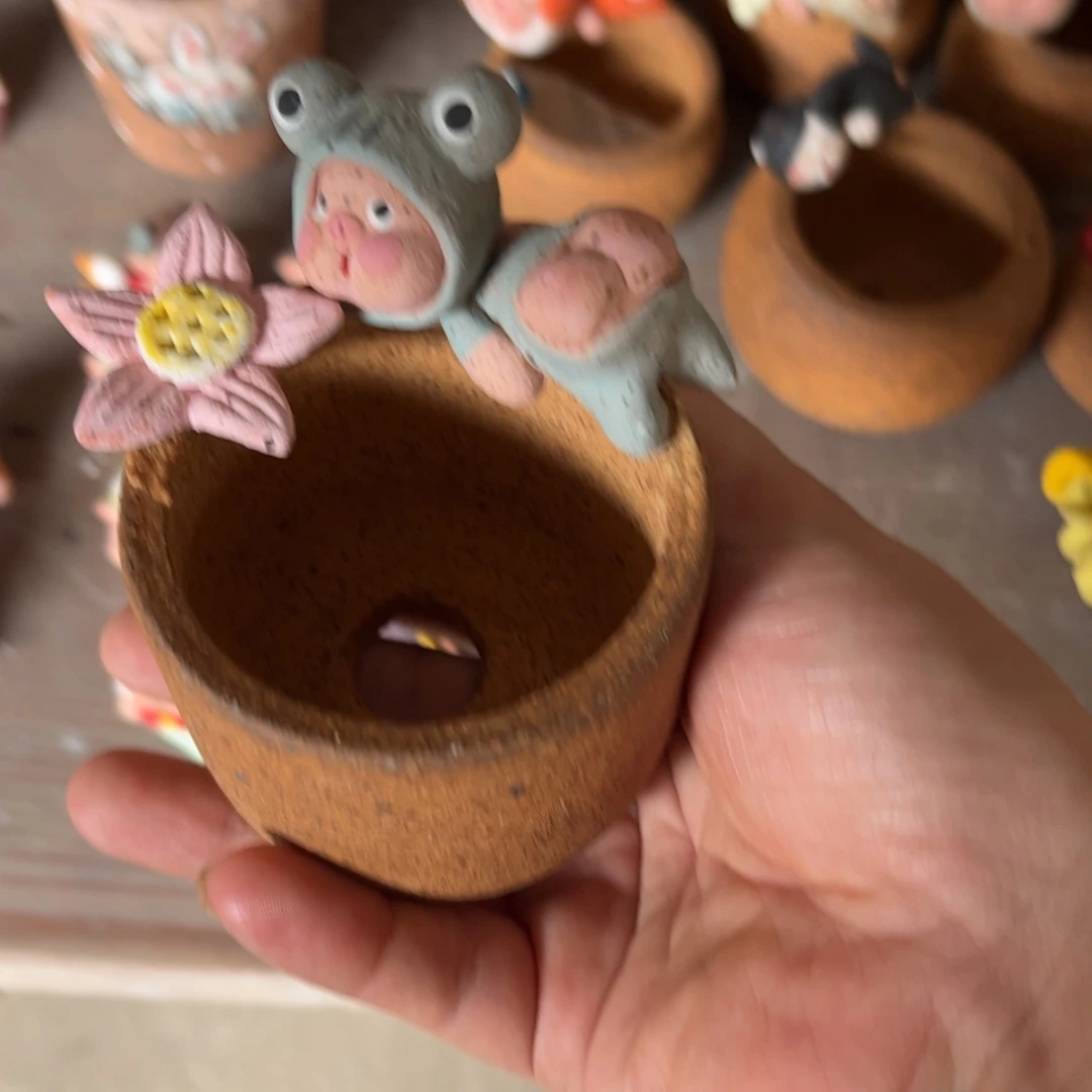 ****o泥塑古镇炻陶花盆