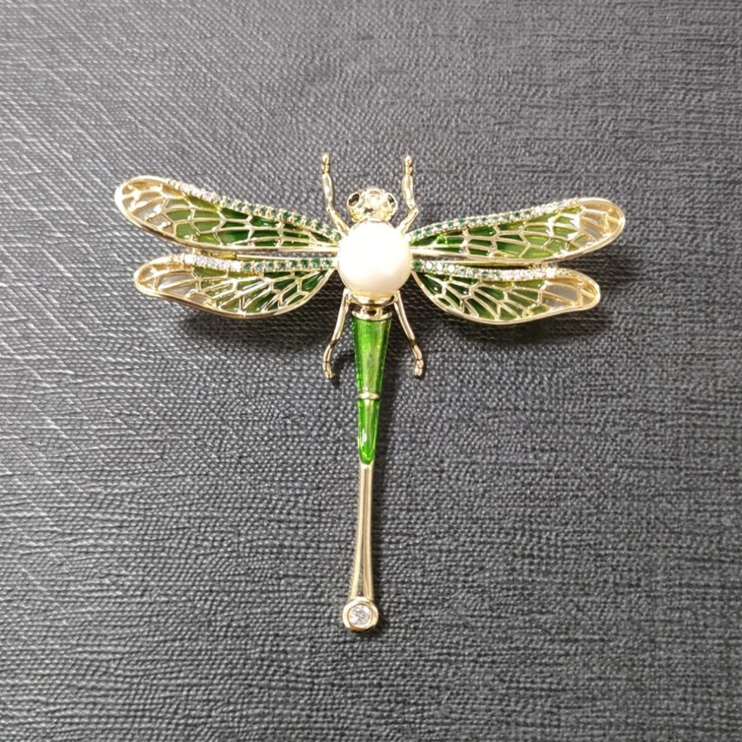 铜合金合成锆石胸针 FL351贵妃蜻蜓《中》胸针