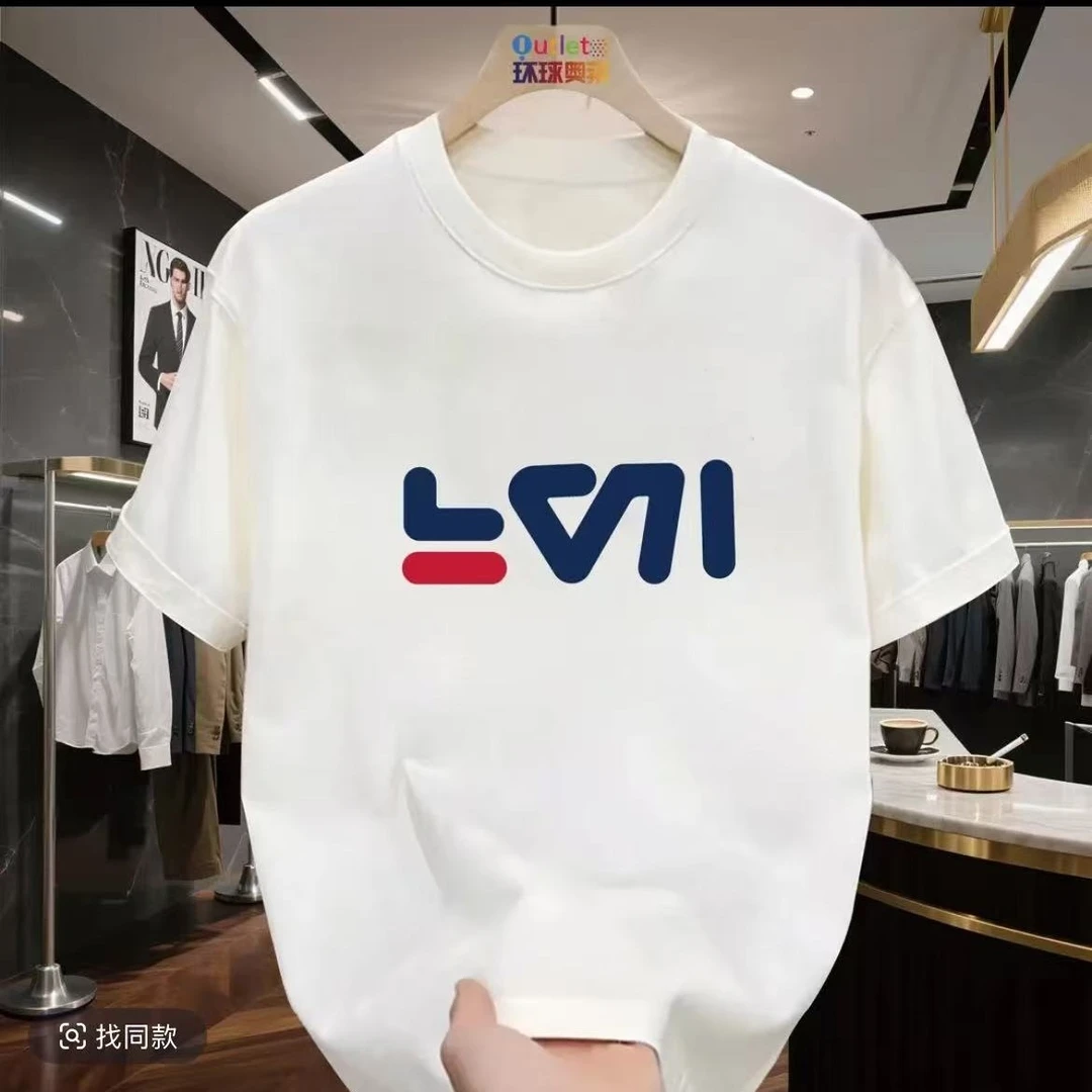 220g棉夏季圆领宽松短袖男女同款情侣装百搭时尚运动简约潮流-D25