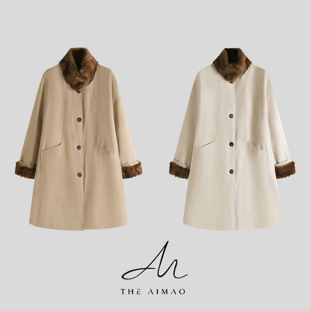 【THE AIMAO】“冰岛来信”青根貂毛领鹅绒内胆保暖羽绒服XYX83115