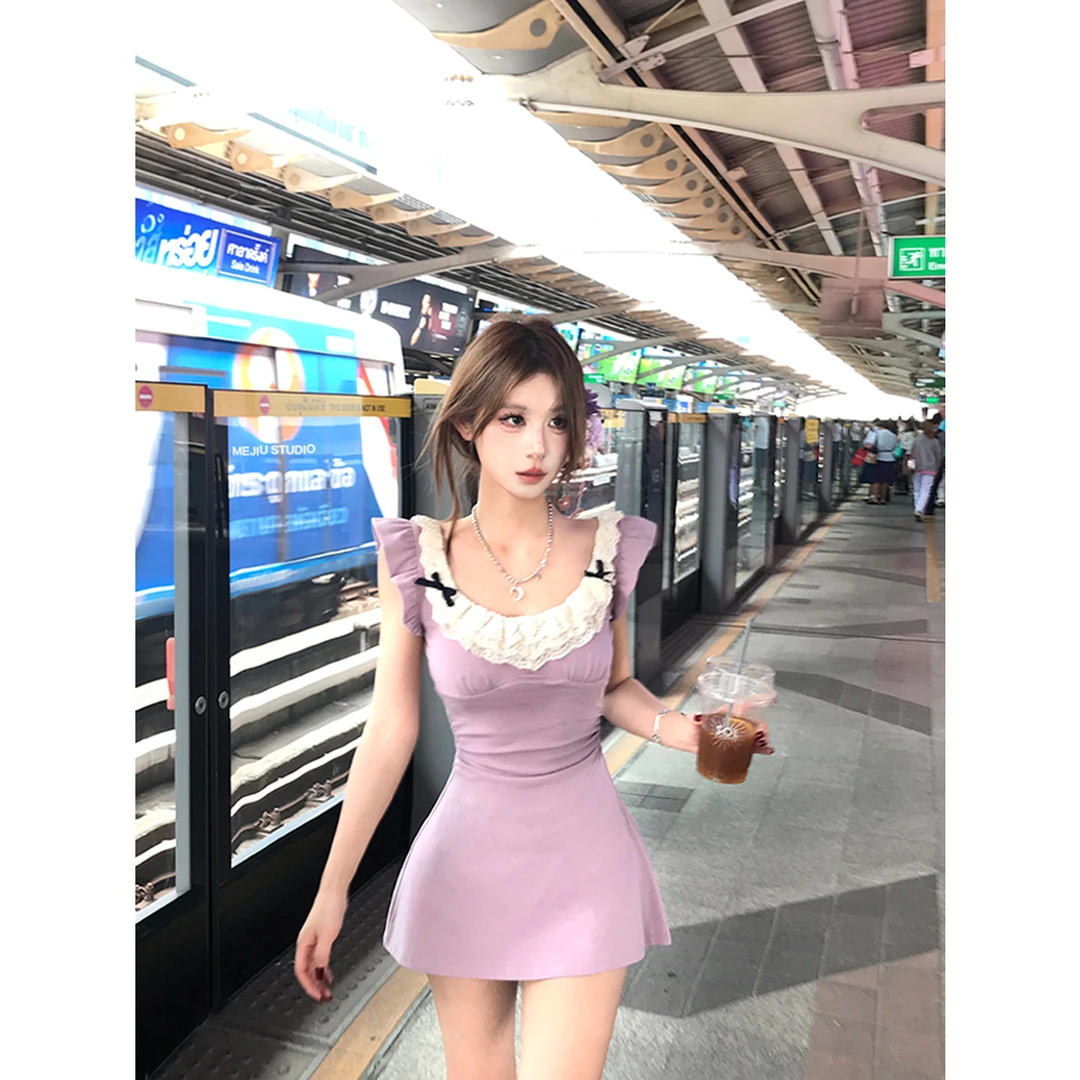 【暮时花蝶】辣妹小个子连衣裙镂空设计感多色女夏季名媛纯欲风