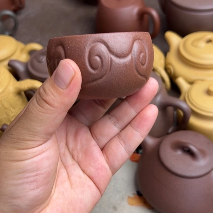 茶壶紫砂紫泥80cc手工的没有机制标准