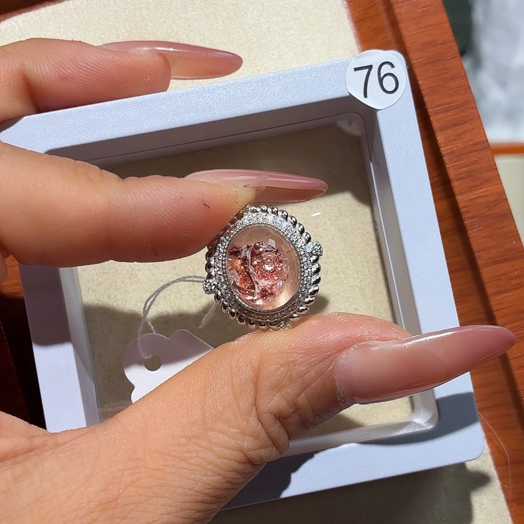 ****子戒指水晶银S925镶嵌定制